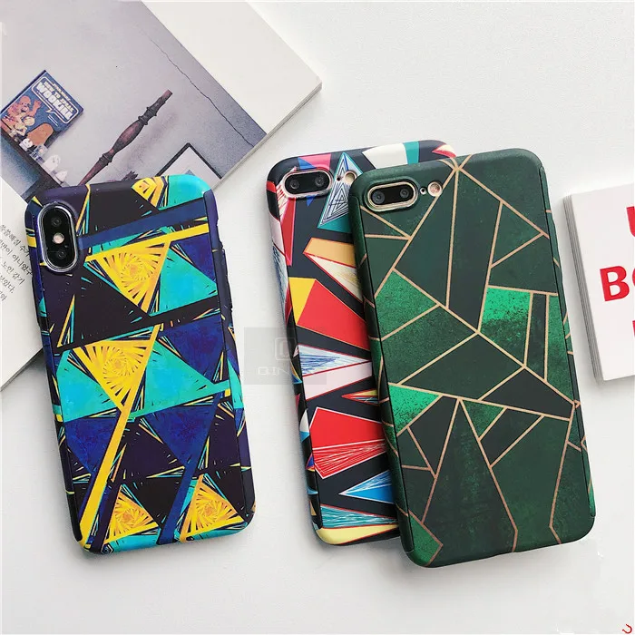 

Color geometric rhombic Phone Case For iPhone7 8 6 6S hard shell Phone Case for iPhoneX XR XS abstract Phone Case