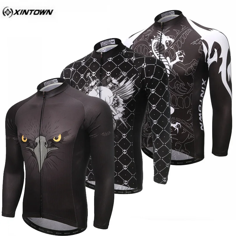 XINTOWN 2017 Team Polyester Sport Wear Ropa Ciclismo Outdoor Long Sleeve Bike Bicycle Shirts Tops Men's Cycling Jersey Race Fit | Спорт и
