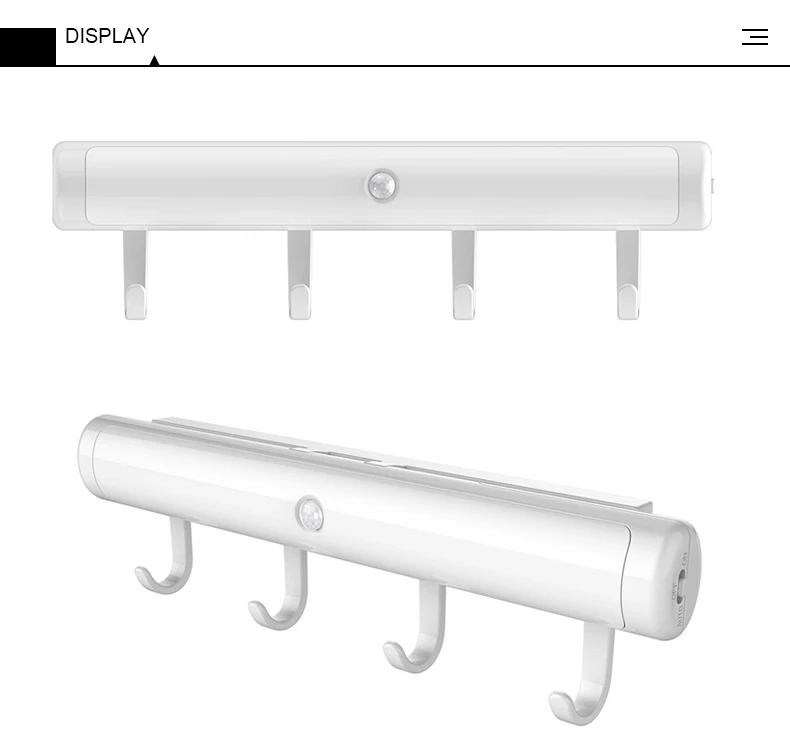 Портативный светильник на дверь шкафа с датчиком движения, светодиодный подвесной светильник для прихожей, настенный светильник с аккумулятором для одежды, Ночной светильник в коридоре