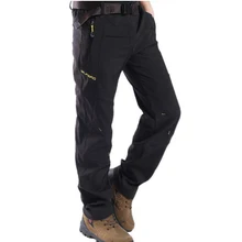 Мужские теплые зимние водонепроницаемые брюки для рыбалки, треккинга, походов, флисовые штаны для путешествий на открытом воздухе размера плюс, кемпинга, 5XL, P33