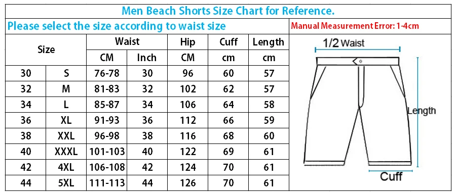 Men size chart
