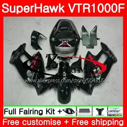 Комплект для HONDA SuperHawk VTR1000F 97 98 99 00 01 108NO. 0 VTR1000 F VTR 1000F 1000 F 1997 1998 1999 2000 2001 обтекателя глянцевый черный