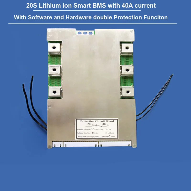 

72V Bluetooth BMS for 20S 84V Li-ion Battery PCB board with 40A constant charge and discharge current and communication function