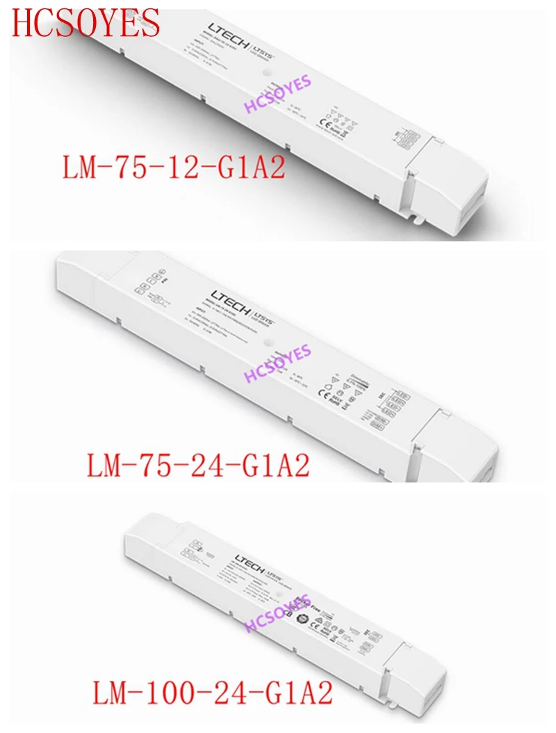 

LTECH LM-75-12-G1A2 LM-75-24-G1A2/LM-100-24-G1A2 Led Dimming Driver 75W 12VDC constant voltage 0-10V/1-10V dimming power supply