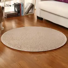 Квалифицированный домашний 80 см мягкий коралловый бархат круглый коврик анти-коврик для ног коврик для ванной коврик для гостиной мягкий сенсорный ковер для спальни