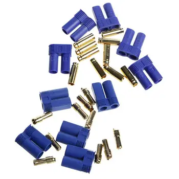 

RCtown 5 /10Pairs EC2 2.0mm EC5 5mm RC Lipo Battery Connector Gold Bullet Banana Plug Male Female