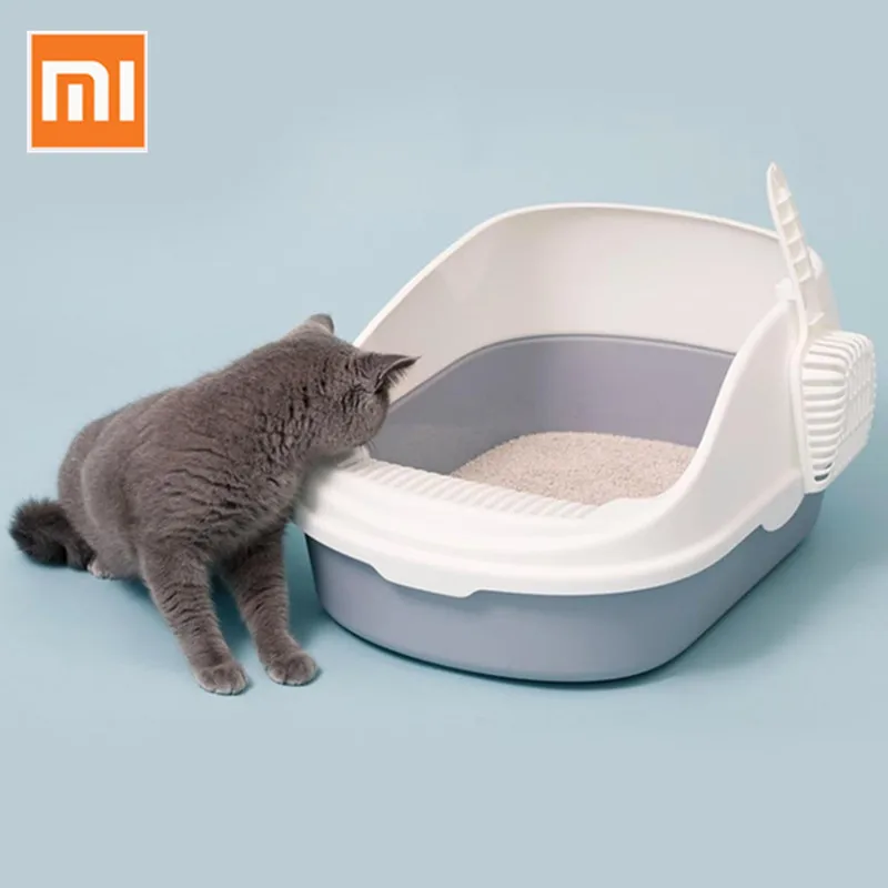 

2019 Xiaomi Portable Cat Litter Bowl Toilet Bedpans Large Middle Size Cat Excrement Training Sand Box With Scoop For Pets Kitty