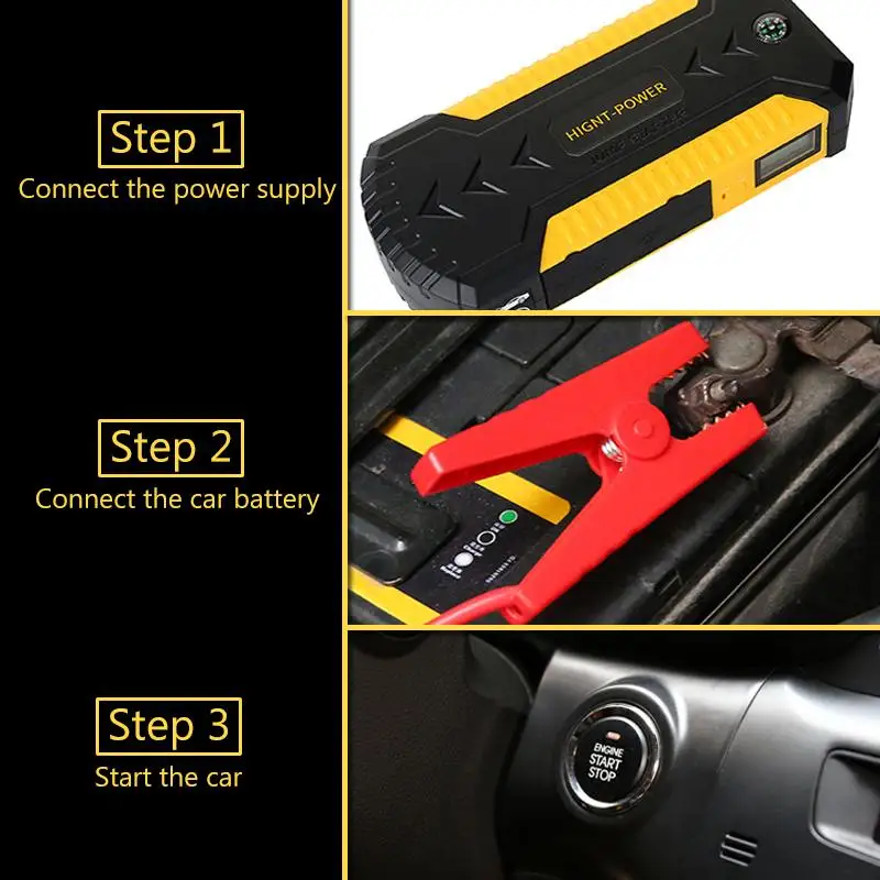 KROAK Multifunction Jump Starter 88000mAh 12V 4USB 600A Portable Car Battery Booster Charger Booster Power Bank Starting Device