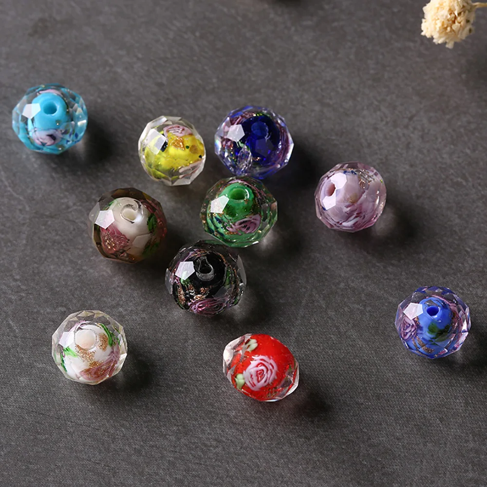 

Flat Flower Glass Lampwork Beads for Jewelry making findings 1601