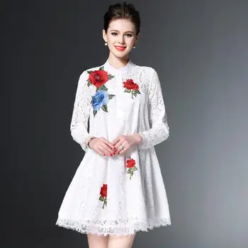 

2019 Mini Dress Sexy Celebrity Lace Embroidery Elegant O Neck Women Full Floral Night Club Body con Party Dresses Wholesale