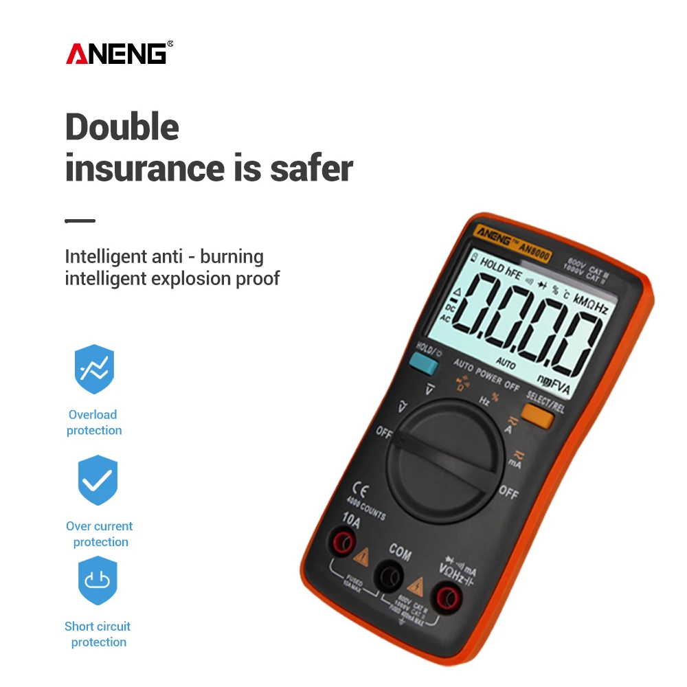 ANENG AN8000 Цифровой мультиметр 4000 отсчетов Профессиональный конденсатор тестер esr