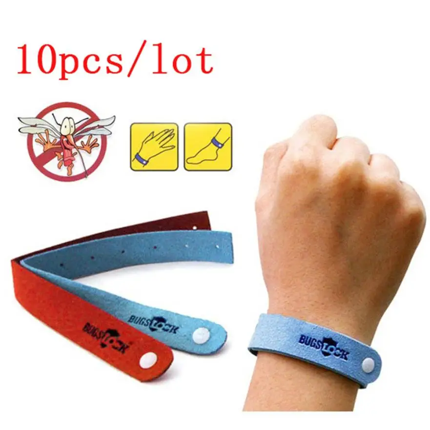 10Pcs Bracelet Anti Mosquito Mozzie Wrist Bands Insect Bugs Repellent