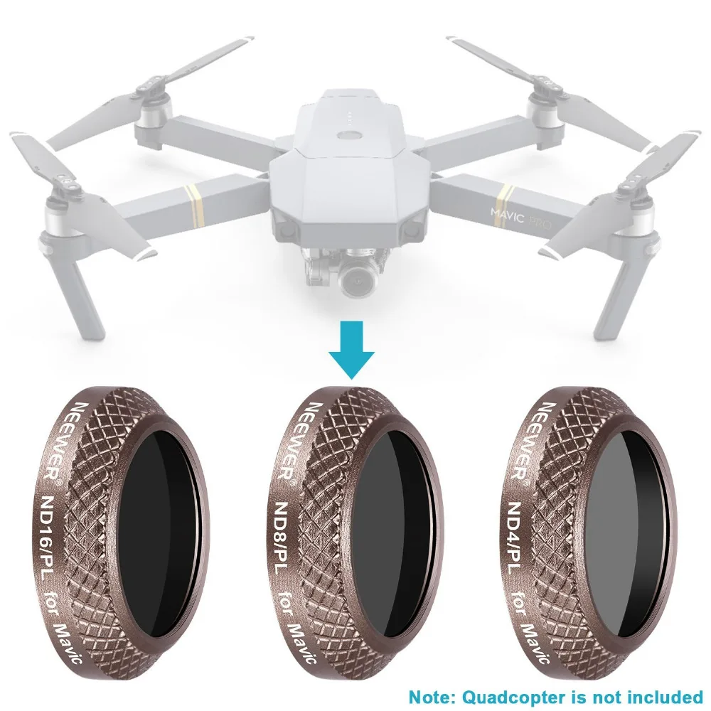 Neewer набор фильтров для DJI Mavic Pro Drone Quadcopter включает в себя ND4/PL ND8/PL ND16/PL фильтры