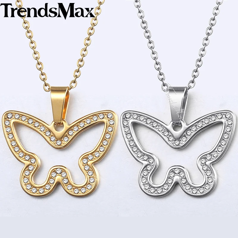 Женское Ожерелье Trendsmax с подвеской ювелирные изделия кулон в виде бабочки из 2018