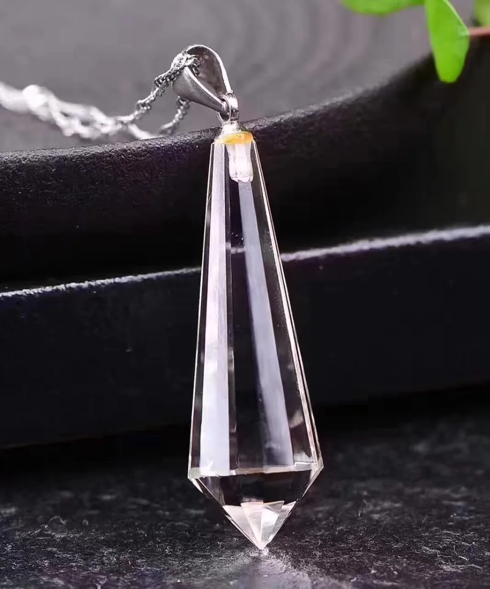 Natural quartz crystal wand point Spirit pendulum pendant healing stones for gifts (5)
