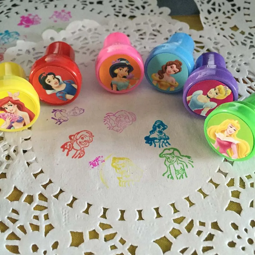 Детский штамп Микки принцесса мультфильм Stamper детей на заказ пластиковая резиновая Самостоятельная Заправка чернилами игрушечные печати