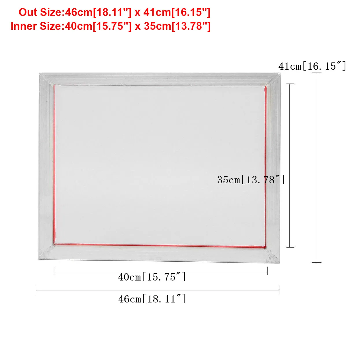 5 упаковок 40 см* 35 см Алюминиевая шелкография пресс рамка экран s Белый 18 ''x 16'' 32T 43T 77T 90T 120T сетка размер 46 см* 41 см