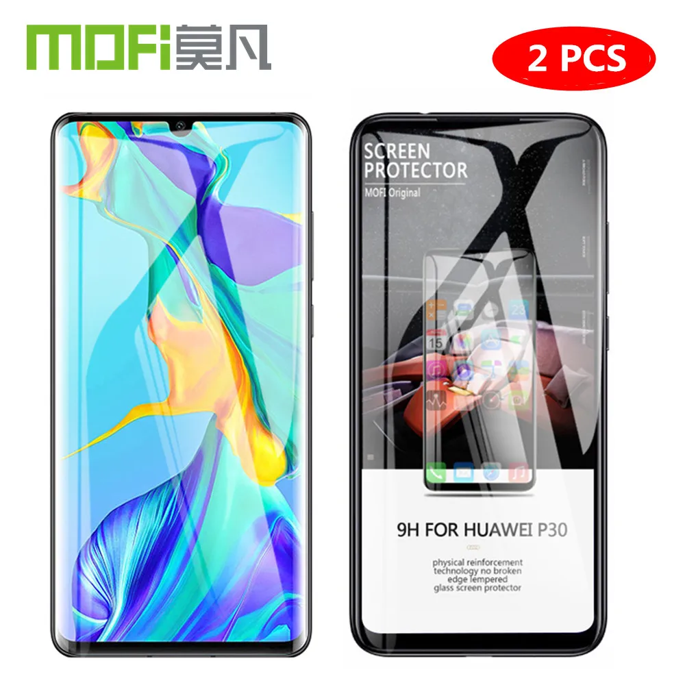 Закаленное стекло MOFi для Huawei P30 Lite Защитная пленка Nova 4E полное покрытие защита