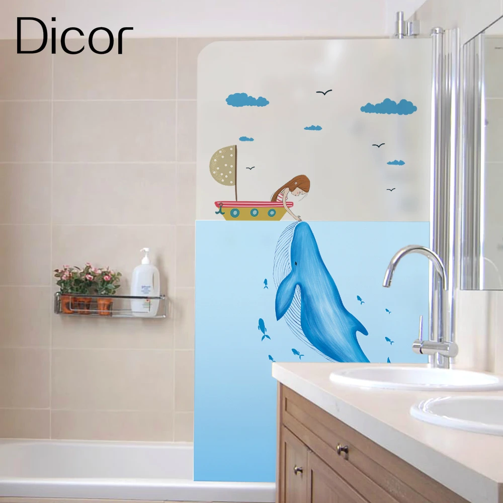 

Story of girl and whale Dicor Brand Window Glass Sticker Digital Inkjet No Fade High Quality Decorative Finestra Film Adhesione