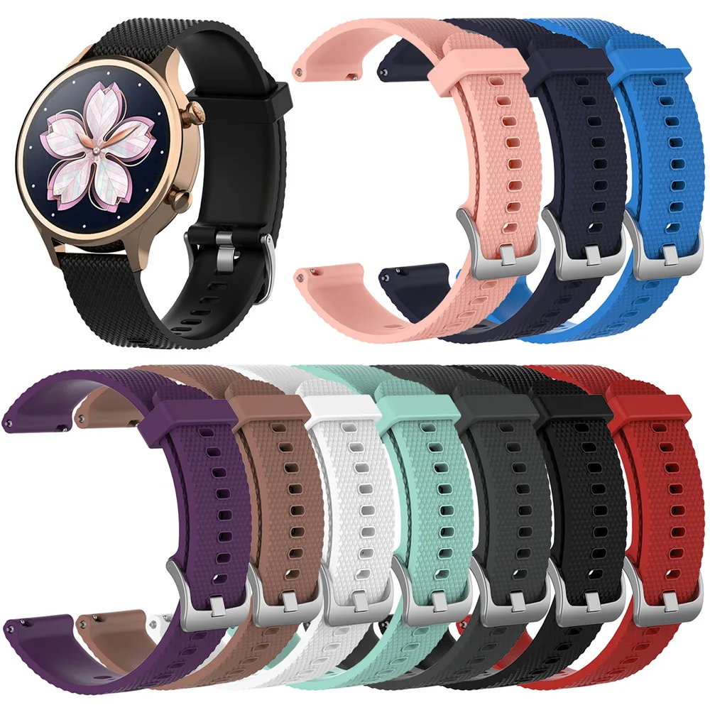 Ремешок силиконовый сменный для смарт часов Ticwatch c2 женский браслет под розовое