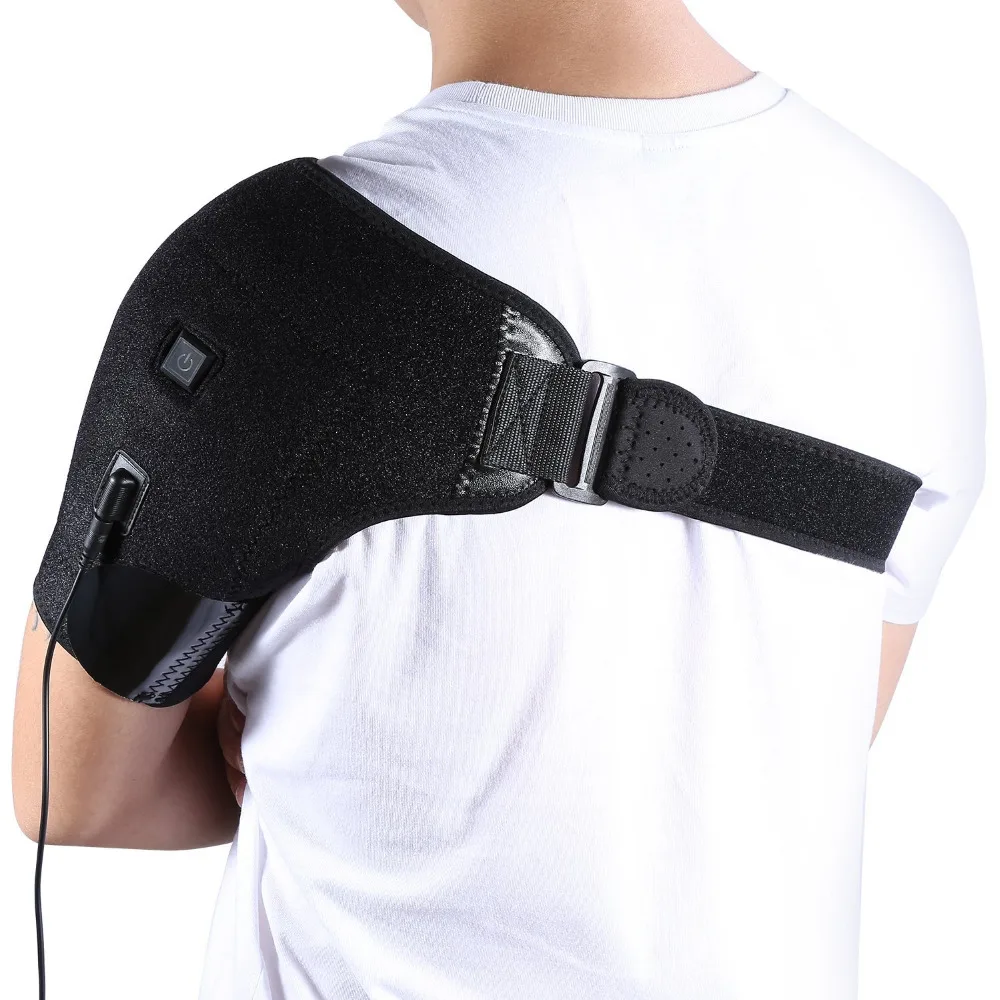 

Yosoo USB Charge Heated Shoulder Brace Adjustable Neoprene Single Shoulder Support Hot Cold Therapy Wrap Pad Back Guard
