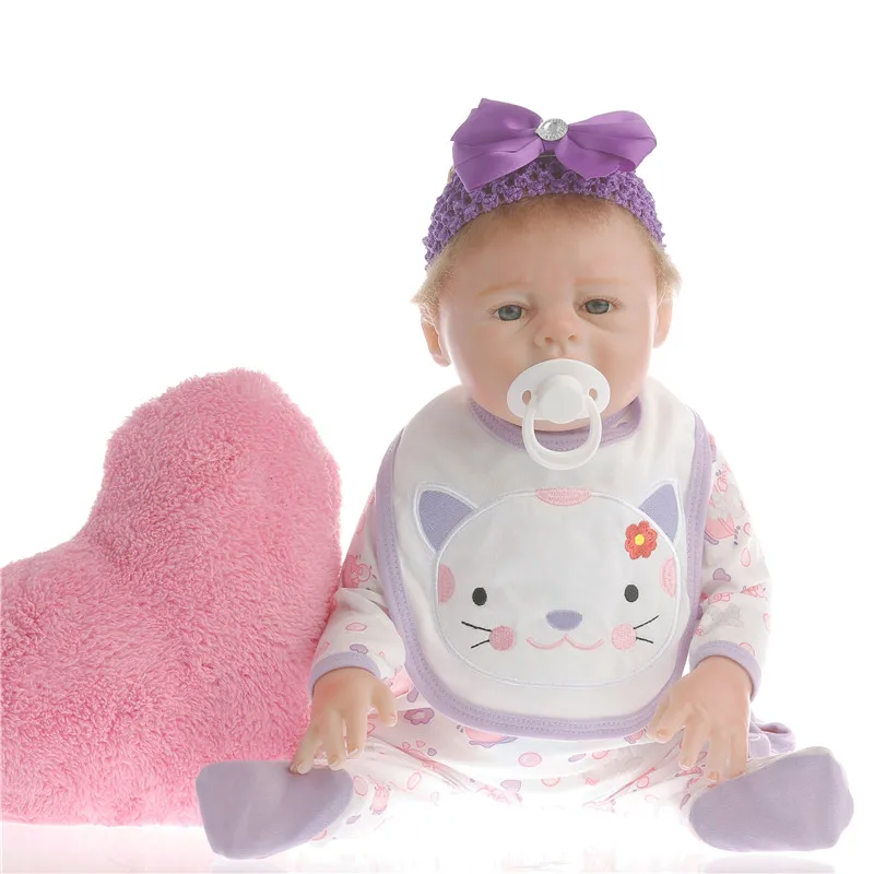 SanyDoll 20 дюймов 50 см Новая силиконовая кукла для новорожденных Красивая фиолетовая