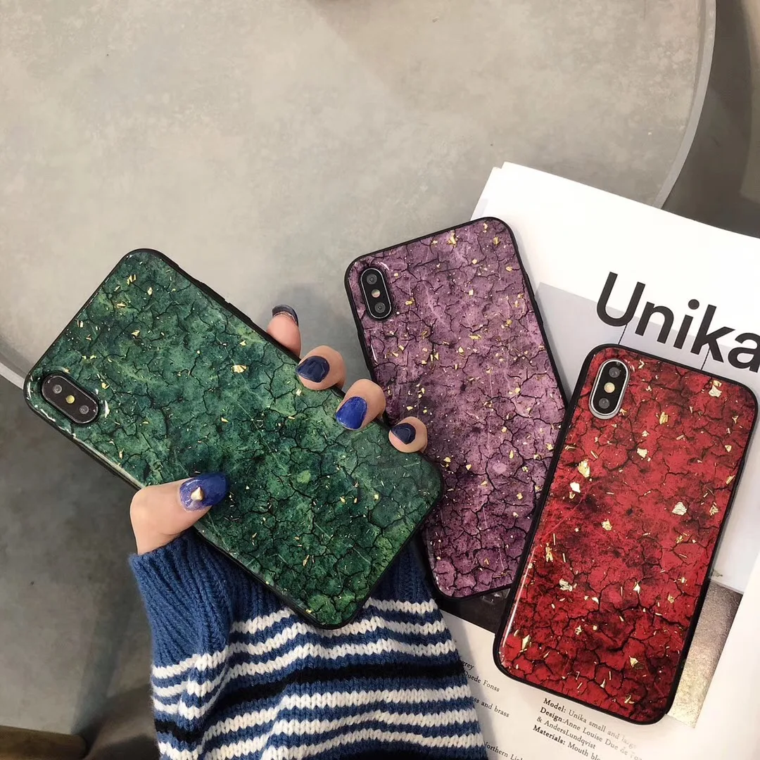 

UBERAY Hot Selling Case For iPhone 7 Case Luxury Platinum Drop Gel Phone Cases Purple Red Green Coque For iphone X XR XS