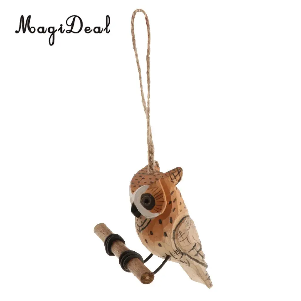 100% Hand Carved Vivid Wooden Animal Wood Hanging Decoration Wind Chimes Garden Wall Hanging Crafts Gifts Retro Outdoor Decor