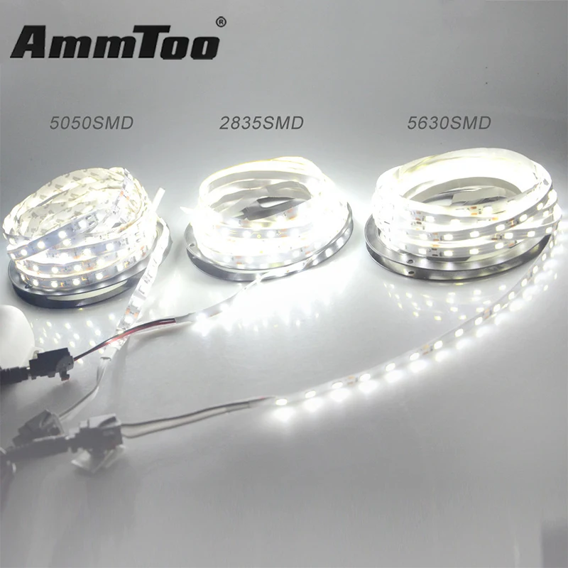 5M 5050 5630 2835 SMD Led Strip Warm White / White DC12V Not Waterproof