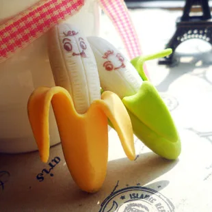 

2pcs small Fashion Banana fruit novelty pencil Eraser Rubber office school Stationery Kid Toy Cute kawaii for student gift