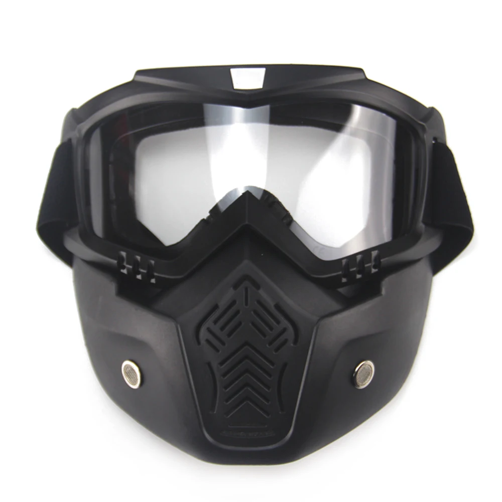 Мотоциклетный шлем кожаный винтажный кафе, Рейсер, чоппер Ретро крушение мотоциклетный шлем козырек для мотоцикла Мото шлем для мотоцикла - Цвет: Mask Clear Lens