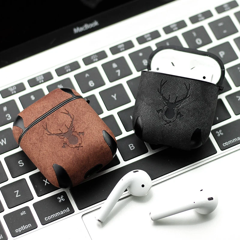 

Luxury Bluetooth Earphone Leather Case for Apple Airpods Accessories Protective Cover Case Charging Box Bags Split Design Gifts