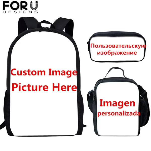 FORUDESIGNS Polynesian Traditional Tribal Print 3pcs Primary Kids School Bags Set Children School Backpack Satchel Shoulder Bags - Цвет: customCGK