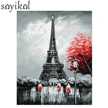 Настенный декор живопись в рамке картина по номерам Забавный Череп DIY картина маслом домашний декор для гостиной художественная стена