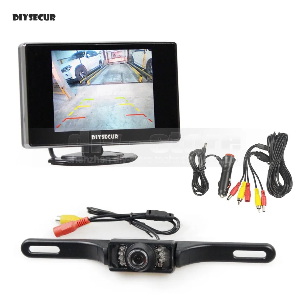 

DIYSECUR Wired 3.5 inch TFT LCD Car Monitor Rear View Camera Kit Reversing Camera Parking Assistance System