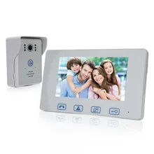 Waterproof Saful 7”color TFT LCD white wired video door Phone door intercom video phone with Electric lock-control function