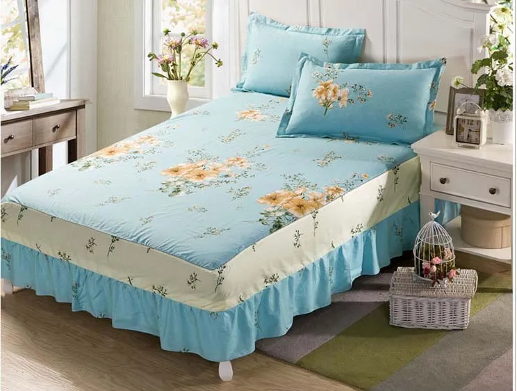 Хлопок эластичная лента кровать юбка Твин Полный queen king размер покрывало наматрасник домашний текстиль 120x200 см 180x200 см 200x220 см