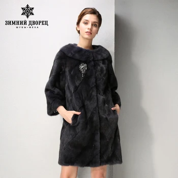 

Winter Fashion O-Neck Mink Fur coat Slim fur coat women Three colors fur coats for women Genuine Leather fur coat WINTER PALACE