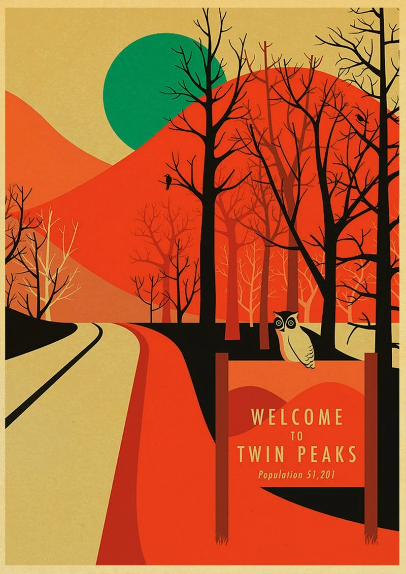 Сериал Твин Пикс плакат винтажный постер печатает Высокое качество наклейки на стену для гостиной украшение дома