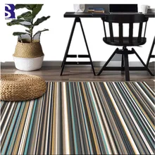 SunnyRain 1-piece Печатный полосатый ковер для коврик для гостиной спальни области коврики скольжение сопротивление кухонный коврик моющийся