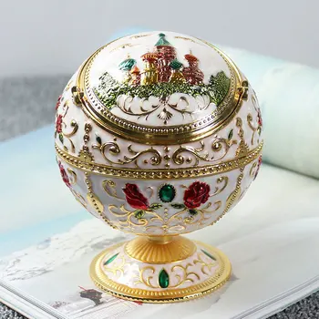 

Creative Durable Portable Alloy Round Ball Ashtray Car Ashtray Holder For Gift Cigarette Lighters & Smoking Accessory Ash Tray