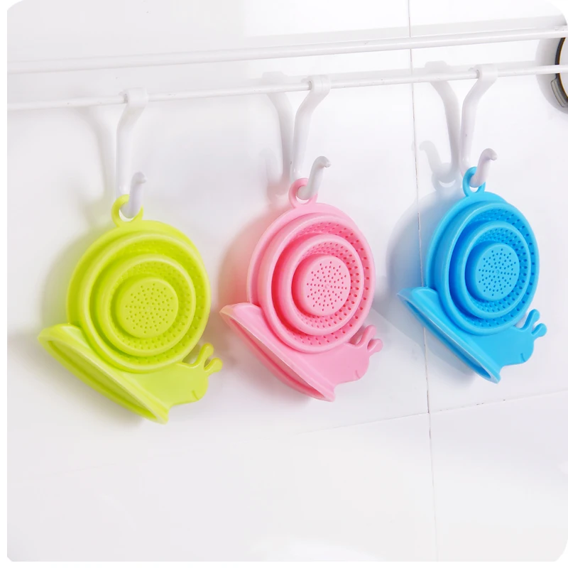 sink kitchen sewer anti floor drain plug snail shape folding telescopic silicone drain water filter