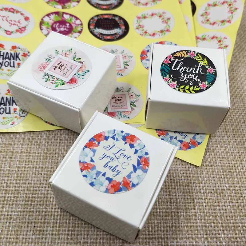 100pcs sweet love self adhesive labels Vintage kraft handmade labels paper self seal thank you cost extra