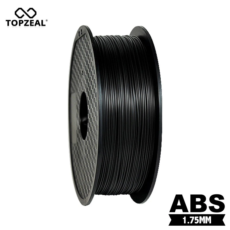 polypropylene 3d printer filament TOPZEAL Premium Solid ABS Filament 3D Printer 1.75mm 1KG Plastic Rubber Consumables Material Black Color for 3D Printing petg plastic 3d printing