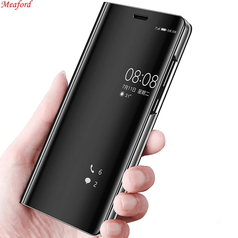 

For Vivo Y81 Case Smart View Mirror Case 6.22" Flip Stand leather Phone Cases For Vivo Y81 Y 81 VivoY81 Case Cover Full Protect