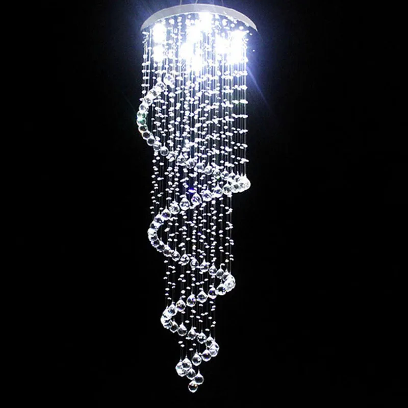

New Modern LED K9 Crystal Chandelier villa luxury Crystal Chandelier Double Staircase lamp Living room lights