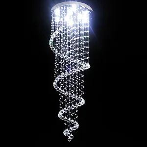 Image 1 - Nova moderna led k9 lustre de cristal villa luxo dupla escada lâmpada luzes da sala estar
