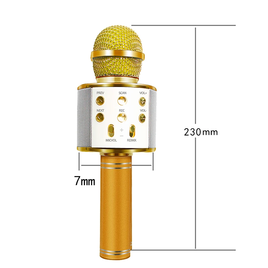 WS-858 Bluetooth беспроводной микрофон ручной караоке микрофон USB мини домашний KTV для воспроизведения музыки пение динамик плеер