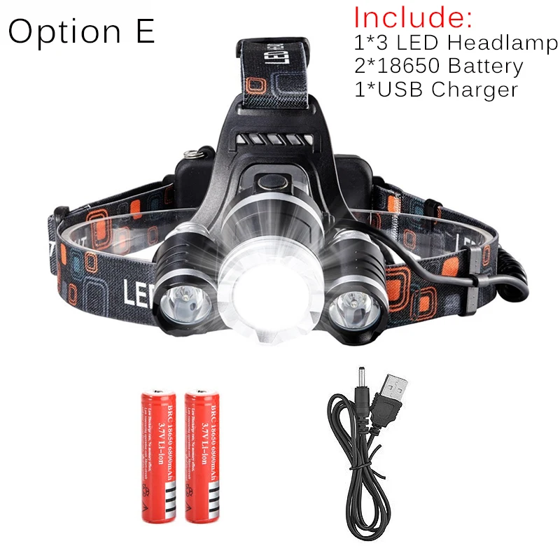 Waterproof Flashlight Smart Bike Front Light Rechargeable LED Headlights C#P5