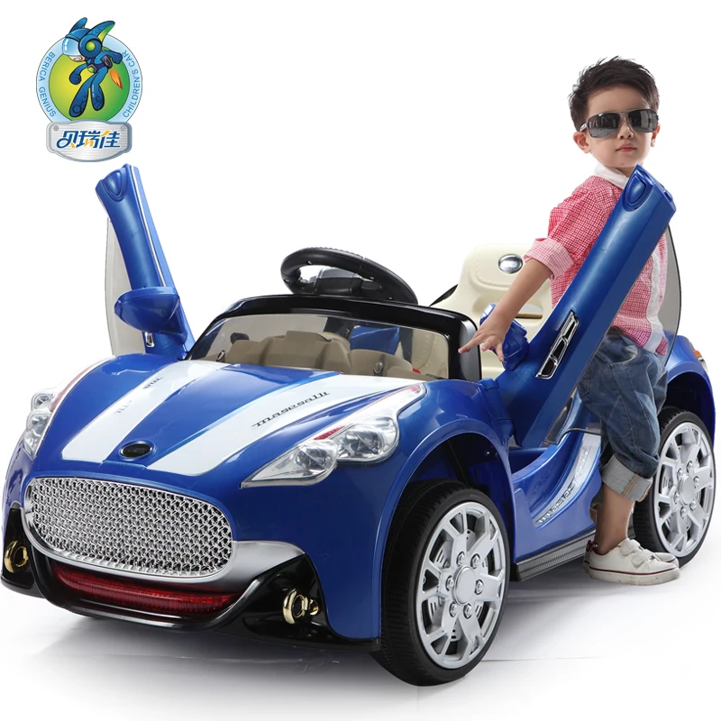 Child electric bicycle stroller belt baby remote control toy car four wheel doublein Ride On